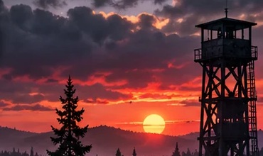 Chernarus watchtower and sunset